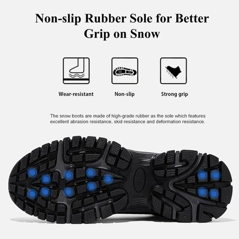 Qiucdzi Mens Winter Snow Boots Warm Fur Lined Anti-Slip Ankle Booties Outdoor Walking Shoes Non-Slip Trekking Hiking Shoes in Saudi Arabia