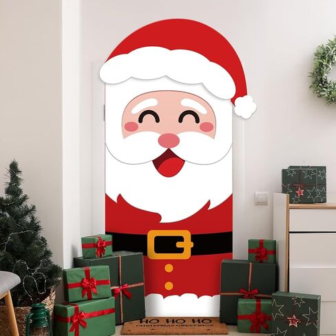 سانتا كلوز عيد الميلاد غطاء الباب الديكور 3 × 6 قدم DIY عيد الميلاد باب راية خلفية عيد الميلاد الباب الأمامي ديكور الشرفة راية علامة عيد الميلاد سانتا خلفية للمنزل جدار داخلي في الهواء الطلق الطرف in Kuwait