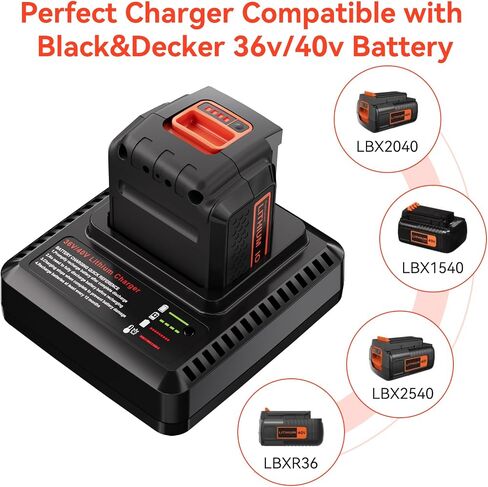 3.0Ah Replacement Battery for Black and Decker 40V Battery Replacement for Black and Decker 40 volt Battery Charger LCS36 LCS40 Compatible with Black and Decker Battery LBX2040 LBXR36 LBXR203 in Saudi Arabia
