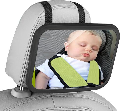 Baby Car Mirror, Safety Car Seat Mirror for Rear Facing Infant, Wide View Shatterproof Adjustable Acrylic 360°for Backseat, Secure, Shatterproof in Saudi Arabia