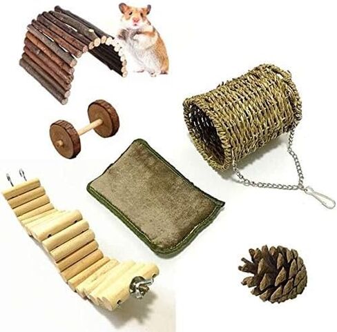 Pet Hammock Hamster Hanging Toy, 3 Piece Set House Hanging Bed Cage Toys for Small Animal Sugar Glider Squirrel Chinchilla Hamster Rat Playing Sleeping in Kuwait