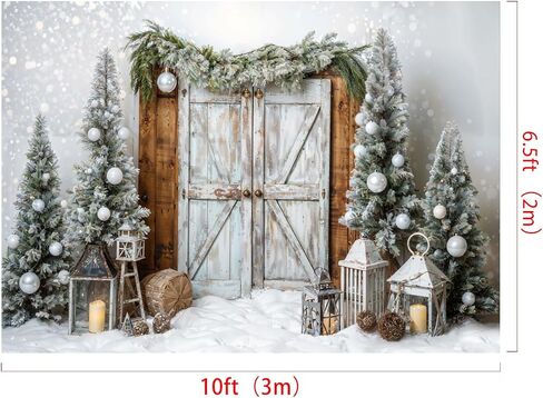 Kate Christmas Photography Backdrop Winter Snow Tree Party Decoation Background Xmas Barn Door Kids Photo Booth Props, 7x5ft in Saudi Arabia