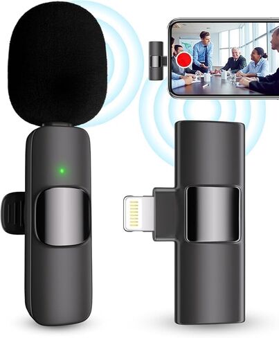 Professional Lavalier Lapel Microphone Omnidirectional Condenser Mic for iPhone iPad iPod Android Smartphone Laptop PC, Recording Mic for YouTube Interview Video Tiktok in Saudi Arabia