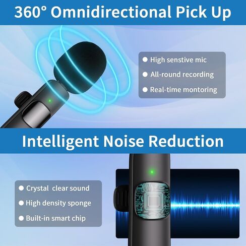Professional Lavalier Lapel Microphone Omnidirectional Condenser Mic for iPhone iPad iPod Android Smartphone Laptop PC, Recording Mic for YouTube Interview Video Tiktok in Saudi Arabia