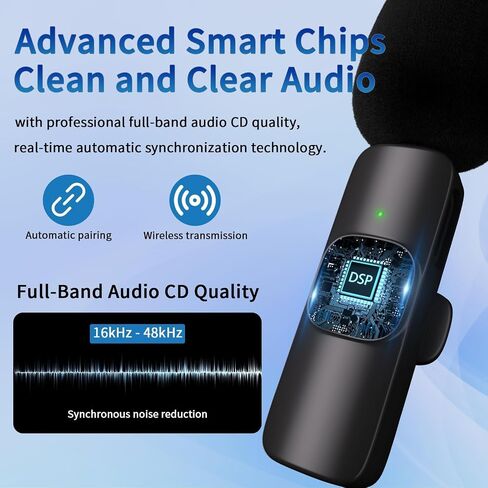 Professional Lavalier Lapel Microphone Omnidirectional Condenser Mic for iPhone iPad iPod Android Smartphone Laptop PC, Recording Mic for YouTube Interview Video Tiktok in Saudi Arabia