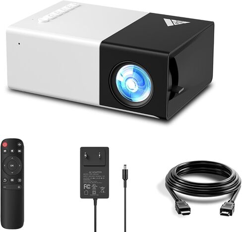 جهاز عرض صغير، جهاز عرض محمول يدعم 1080P 170 بوصة جهاز عرض أفلام صغير عالي الدقة، جهاز عرض خارجي بتصميم انسيابي أنيق، متوافق مع الهاتف/الكمبيوتر اللوحي/الكمبيوتر المحمول/جهاز التلفاز/PS4 إلخ in Saudi Arabia