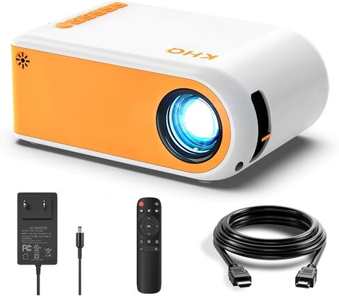 جهاز عرض صغير، جهاز عرض محمول يدعم 1080P 170 بوصة جهاز عرض أفلام صغير عالي الدقة، جهاز عرض خارجي بتصميم انسيابي أنيق، متوافق مع الهاتف/الكمبيوتر اللوحي/الكمبيوتر المحمول/جهاز التلفاز/PS4 إلخ in Saudi Arabia