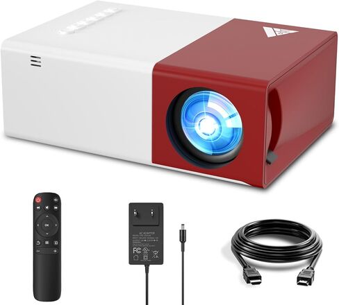 جهاز عرض صغير، جهاز عرض محمول يدعم 1080P 170 بوصة جهاز عرض أفلام صغير عالي الدقة، جهاز عرض خارجي بتصميم انسيابي أنيق، متوافق مع الهاتف/الكمبيوتر اللوحي/الكمبيوتر المحمول/جهاز التلفاز/PS4 إلخ in Saudi Arabia