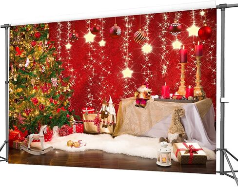 CHAIYA 7x5ft عيد الميلاد الخلفيات الأحمر عيد الميلاد خلفية الأسرة الاطفال السنة الجديدة خلفية للحزب زينة CY-183 in Kuwait