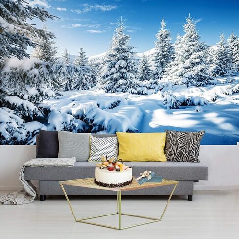 7x5ft Winter Snow Forest Backdrop Christmas Wintry Scene Photography Background Xma New Year Event Party Decorations Banner Holiday Photo Background ZW-022 in Kuwait
