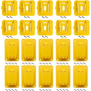 Battery and Tool Holders, 10pcs Each, Fit for Dewalt 20V Battery and 20V Tool Drill Driver Yellow