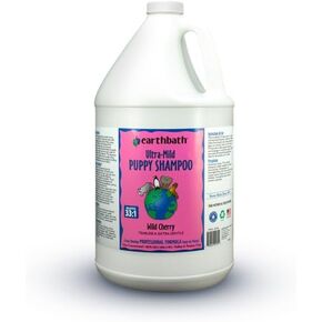 earthbath Ultra-Mild Puppy Shampoo and Conditioner, Wild Cherry, 128oz – Tearless & Extra Gentle – Made in USA