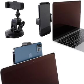 Continuity Camera Mount for Mac Notebooks, Continuity Phone Mount with Strong Suction Cup, Webcam Phone Mount for MacBook, Phone Mount Compatible with iPhone 15/14/13/12/11&macOS Ventura