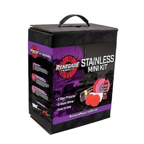 Renegade Products Stainless Polishing Mini Kit Complete with Buffing Wheels, Buffing Compounds, Microfibers & Rebel Red Liquid Hand Polish