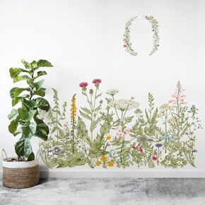 Flower Clusters Wall Decals Removable Wall Stickers DIY Peel and Stick Art Murals for Kids Room Nursery Classroom Bedroom Living Room Home Decoration