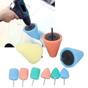 9Pcs Reusable Sponge Polishing Cones Metal Polish Sponge Buffing Ball for Automotive Car Wheel Hub Care