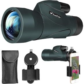 Monocular 10x50 High Power Monocular Telescope for Adults with Smartphone Adapter, FMC Lens & BAK4 Prism, for Bird Watching, Hunting, Hiking, Camping and Concerts