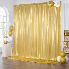 gogoparti 10x10FT Silver Sequin Backdrop Curtain - 2 Panels of 5x10FT Wrinkle-Free Glitter Drapes for Photography, Birthdays, Weddings & Graduations