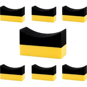 7pcs Red Tire Shine Applicator Sponges, Durable Foam Tire Applicator Pads, Reusable Tire Sponges, for Car Glass, Painted Steel & Porcelain
