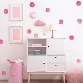 6 Sheets 72 Pcs Colorful Watercolor Polka Dot Wall Stickers,sacinora DIY Circle Rainbow Art Wall Decals Removable Vinyl for Kids Baby Nursery Closet Refrigerator Living Room Children's Room Bedroom