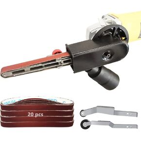Belt Sander attachments for Angle Grinder, Corner Detailing File Sander adapter, US 5/8-11 Thread, Professional Tools for Welding Points Grinding, Woodworking and Metal Rust Removal (1/2x18 in belts)