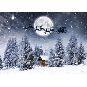 LYCGS 7x5ft Winter Backdrop Winter Snowy Forest Backdrop Winter Party Background X-328