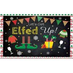 Allenjoy سترة قبيحة خلفية عيد الميلاد للصور عيد الميلاد للأطفال Elfed حفلة عيد ميلاد كشك الصور الديكور الشتاء السنة الجديدة مبتذل السبورة راية التصوير الفوتوغرافي خلفية الأسرة التقاط الصور الدعائم