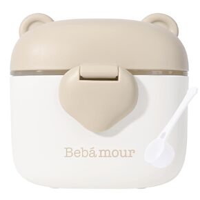 Bebamour Baby Formula Dispenser On The Go, Formula Container to Go, Formula Holder for Travel, Candy Fruit Snack Storage Container with Scoop and Leveller (Coffee)