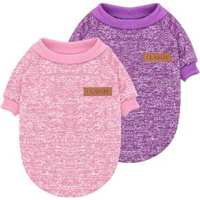 Idepet Pet Dog Classic Knitwear Sweater 3 Pcs, Fleece Coat for Small,Medium Dogs,Warm Pet Dog Cat Clothes,Soft Puppy Customes for Dog Grils Boys,X-Small