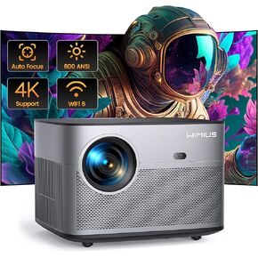 [التركيز التلقائي/حجر الزاوية] جهاز عرض 4K مع WiFi 6 وBluetooth 5.2، FHD أصلي 1080P WiMiUS P64 جهاز عرض أفلام خارجي، تكبير 50%، جهاز عرض منزلي متوافق مع iOS/Android/HDMI/TV Stick in Kuwait