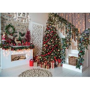 CYLYH 7x5FT Christmas Backdrops Christmas Photography Backdrops Child Christmas Fireplace Decoration Background for Photo Studio