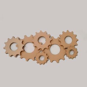 4-5mm Thickness Gear Shape Cardboard for Wall Decorations Kid Puzzle Pack of 10 (diameter:3.94")