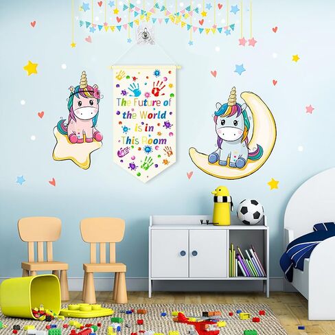 The Future Of The World Is In This Room - Hanging Pennant Wall Sign Flag Banner Decor Gift for Kids Boy Teen Bedroom Playroom Front Door Birthday Christmas Gift 11.81"x21.65" in Saudi Arabia