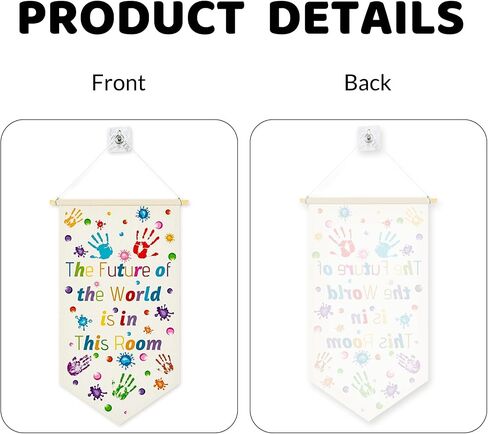The Future Of The World Is In This Room - Hanging Pennant Wall Sign Flag Banner Decor Gift for Kids Boy Teen Bedroom Playroom Front Door Birthday Christmas Gift 11.81"x21.65" in Saudi Arabia