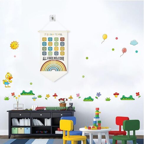 مستقبل العالم في هذه الغرفة - لافتة جدارية معلقة راية علم ديكور هدية للأطفال والمراهقين وغرفة النوم وغرفة اللعب والباب الأمامي وعيد الميلاد هدية عيد الميلاد 11.81 بوصة × 21.65 بوصة in Kuwait