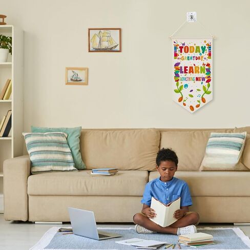 The Future Of The World Is In This Room - Hanging Pennant Wall Sign Flag Banner Decor Gift for Kids Boy Teen Bedroom Playroom Front Door Birthday Christmas Gift 11.81"x21.65" in Saudi Arabia