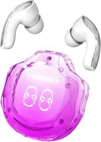 Noise Cancelling Earbuds 5.4 Bluetooth Earbuds LED Power Display Mini Crystal in-Ear Earbuds with Wireless Charging Case Touch Control Built-in Mic Headphone for Leisure/Entertainment (Classic, Blue) in Saudi Arabia