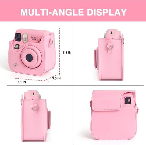 CAIYOULE Camera Case for Fujifilm Instax Mini SE/7+/7s/7c Instant Film Camera Protective Bag with Adjustable Shoulder Straps，No Camera，Brown in Saudi Arabia