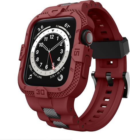 GELISHI Bands Compatible for Apple Watch Band 45mm 44mm 42mm, Men Sport Rugged Band with Protective Case for Watch Series 9 8 7/Series 6 SE 5 4 3, Beige in Kuwait