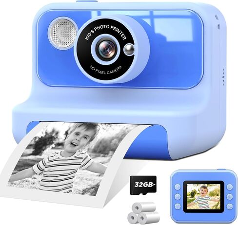 Kids Camera Instant Print, 2.4 Inch Screen Instant Cameras for Kids, Christmas Birthday Gifts Toys Camera for Toddler Girls Boys Age 3-12-Pink in Saudi Arabia