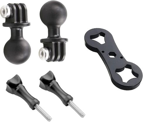2PC 1" Ball Mount Adapter for Insta360 One X3 X2 X R RS GO 2, GoPro Hero, Compatible with RAM Ball Head Mounts B Size Double Socket Arm in Kuwait