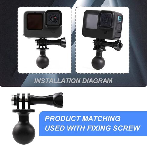 2PC 1" Ball Mount Adapter for Insta360 One X3 X2 X R RS GO 2, GoPro Hero, Compatible with RAM Ball Head Mounts B Size Double Socket Arm in Kuwait