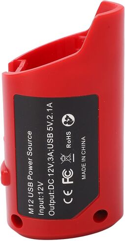 بطارية M12، شاحن بطارية M12 USB أداء مستقر، آمن، موثوق به، نوعان من المخرجات، أداة شحن بطارية USB DC12V in Kuwait