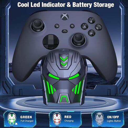 Xbox Controller Charging Stand with 2x5520mWh Battery for Xbox One/Xbox Series X/S Controller,Charger Station for Rechargeable Xbox One Controller Battery Pack with 4 Covers-Xbox Accessories White in Kuwait