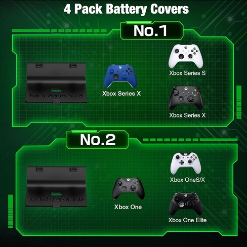 Xbox Controller Charging Stand with 2x5520mWh Battery for Xbox One/Xbox Series X/S Controller,Charger Station for Rechargeable Xbox One Controller Battery Pack with 4 Covers-Xbox Accessories White in Kuwait