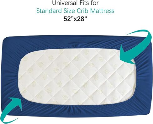 Mini Crib Mattress Protector Sheets Waterproof 2 Pack, Quilted Pack and Play Mattress Pad Cover Fits for Baby Mini Crib/Playen/Pack and Play Mattress, Grey & Pink, 38"x24" in Saudi Arabia