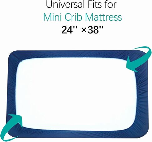 Mini Crib Mattress Protector Sheets Waterproof 2 Pack, Quilted Pack and Play Mattress Pad Cover Fits for Baby Mini Crib/Playen/Pack and Play Mattress, Grey & Pink, 38"x24" in Saudi Arabia