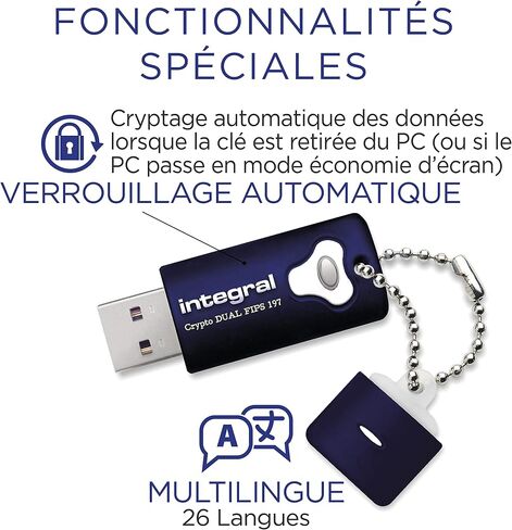 محرك أقراص ذاكرة فلاش آمن 64 جيجا بايت Crypto-140-2 بكلمة مرور مزدوجة 256 بت مشفرة 3.0 USB - معتمد وفقًا لمعايير FIPS 197، حماية كلمة مرور القوة الغاشمة وتصميم متين مقاوم للماء ثلاثي الطبقات in Kuwait