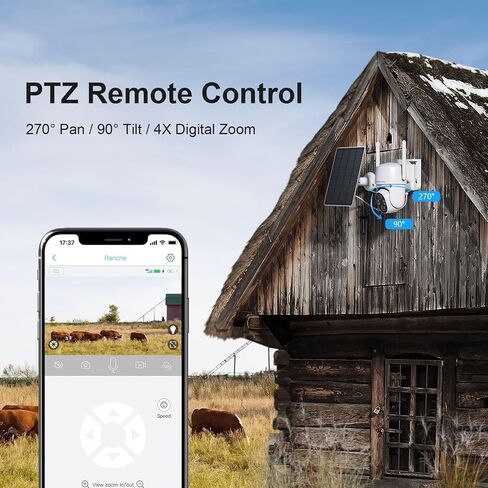 No WIFI Security Camera No Internet Needed, 4G LTE Cellular Security Camera Outdoor Wireless, Solar Power Security Camera Outside, PIR Sensor, 2K Color Night Vision, 360View, 2-Way Talk, IP66 in Kuwait