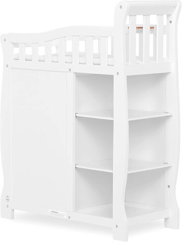 سرير أطفال برودي 5 في 1 قابل للتحويل من Dream On Me باللون الأبيض مع تغيير وأدراج واسعة وطاولة تغيير قابلة للفصل ووسادة تغيير مقاس 1 بوصة in Kuwait